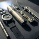Relógio, caneta e abridor em titânio – o essencial elevado ao máximo. Crédito: Watches of Espionage