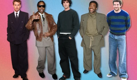 Street style masculino com wide-leg trousers