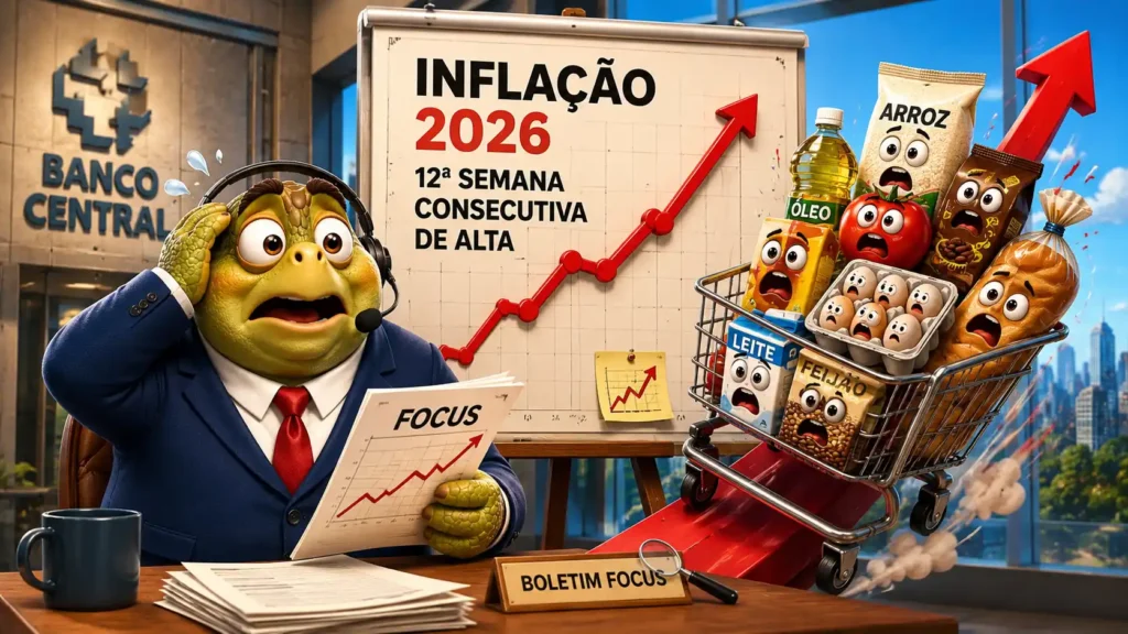 Inflação projetada acima do teto pelo 12º Focus seguido