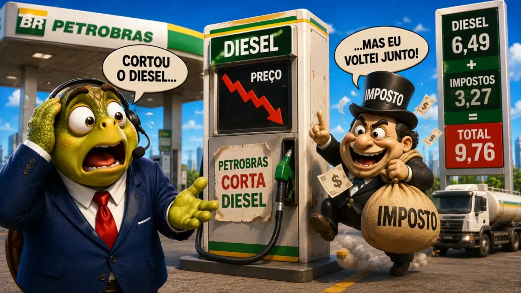 Petrobras corta diesel — mas o imposto retorna junto